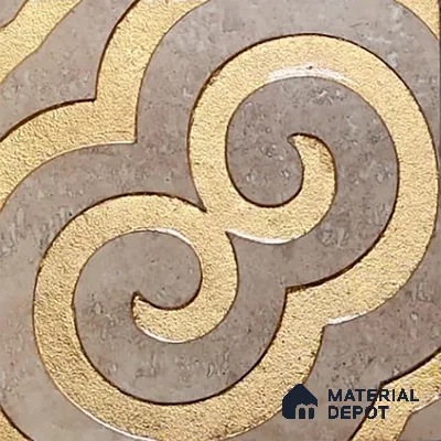 Metallic Wall Tile TL 05897 B Arte 197 mm x 197 mm Vitrified - 9 mm | Handcrafted Precious Metal | Suitable For Dry Area, Living Room, Bedroom