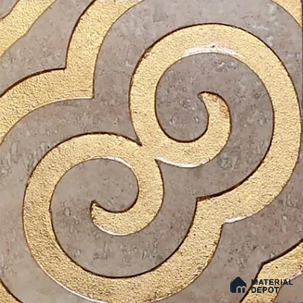 Metallic Wall Tile TL 05897 B Arte 197 mm x 197 mm Vitrified - 9 mm | Handcrafted Precious Metal | Suitable For Dry Area, Living Room, Bedroom