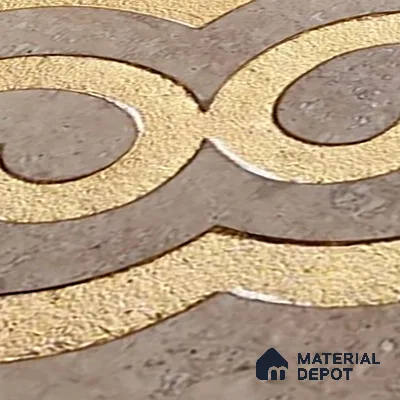 Metallic Wall Tile TL 05897 B Arte 197 mm x 197 mm Vitrified - 9 mm | Handcrafted Precious Metal | Suitable For Dry Area, Living Room, Bedroom