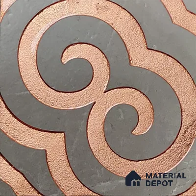 Metallic Wall Tile TL 05897 Arte 197 mm x 197 mm Vitrified - 9 mm | Precious Metal | Suitable For Dry Area, Living Room, Bedroom