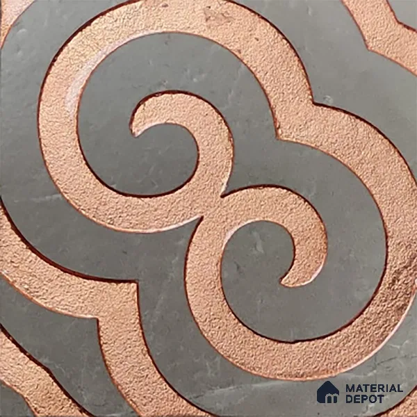Metallic Wall Tile TL 05897 Arte 197 mm x 197 mm Vitrified - 9 mm | Precious Metal | Suitable For Dry Area, Living Room, Bedroom