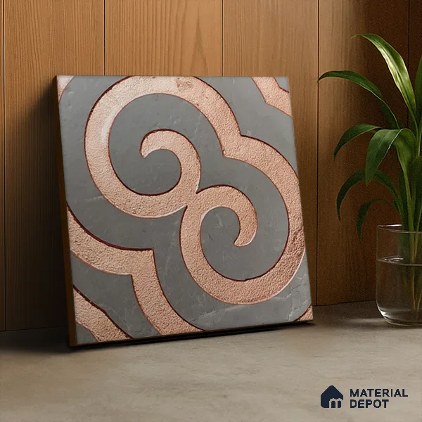 Metallic Wall Tile TL 05897 Arte 197 mm x 197 mm Vitrified - 9 mm | Precious Metal | Suitable For Dry Area, Living Room, Bedroom