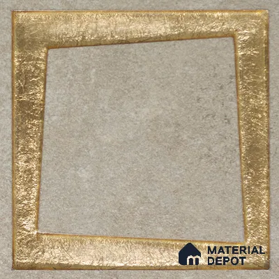 Metallic Wall Handmade Tile TL 05876 Golden Frame 98 mm x 98 mm Vitrified - 9 mm | Single Pattern | Suitable For Living Room, Bedroom, Kitchen
