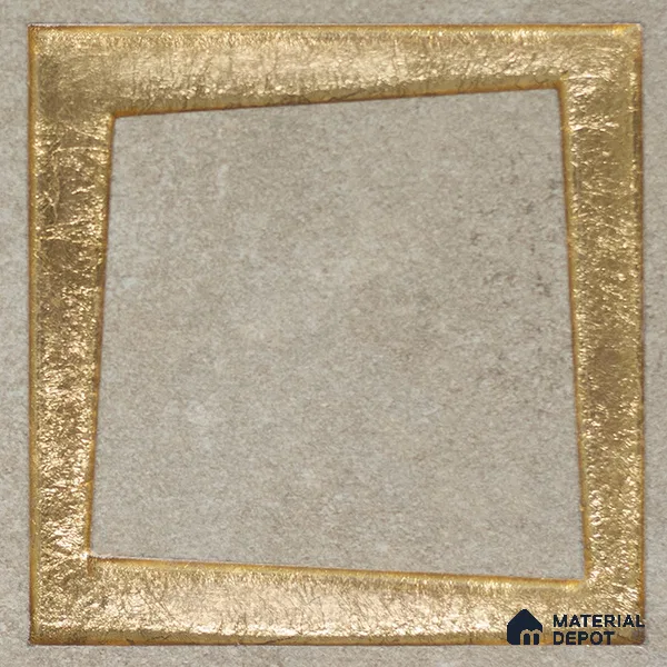 Metallic Wall Handmade Tile TL 05876 Golden Frame 98 mm x 98 mm Vitrified - 9 mm | Single Pattern | Suitable For Living Room, Bedroom, Kitchen