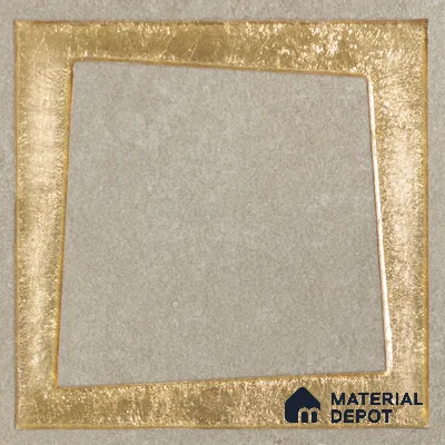 Metallic Wall Handmade Tile TL 05876 Golden Frame 98 mm x 98 mm Vitrified - 9 mm | Single Pattern | Suitable For Living Room, Bedroom, Kitchen