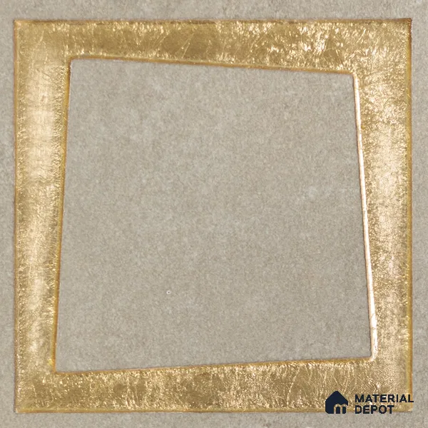 Metallic Wall Handmade Tile TL 05876 Golden Frame 98 mm x 98 mm Vitrified - 9 mm | Single Pattern | Suitable For Living Room, Bedroom, Kitchen