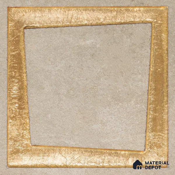 Metallic Wall Handmade Tile TL 05876 Golden Frame 98 mm x 98 mm Vitrified - 9 mm | Single Pattern | Suitable For Living Room, Bedroom, Kitchen