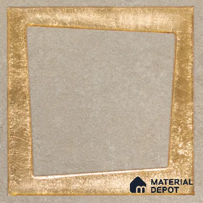 Metallic Wall Handmade Tile TL 05876 Golden Frame 98 mm x 98 mm Vitrified - 9 mm | Single Pattern | Suitable For Living Room, Bedroom, Kitchen