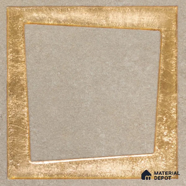 Metallic Wall Handmade Tile TL 05876 Golden Frame 98 mm x 98 mm Vitrified - 9 mm | Single Pattern | Suitable For Living Room, Bedroom, Kitchen