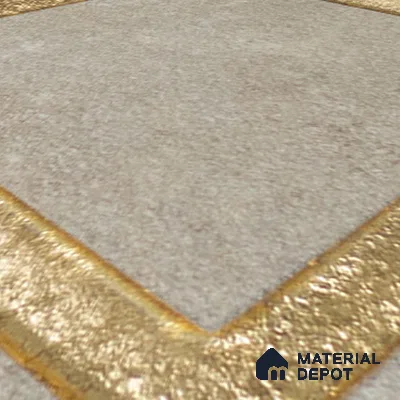 Metallic Wall Handmade Tile TL 05876 Golden Frame 98 mm x 98 mm Vitrified - 9 mm | Single Pattern | Suitable For Living Room, Bedroom, Kitchen