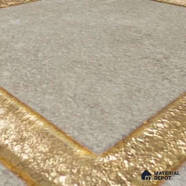 Metallic Wall Handmade Tile TL 05876 Golden Frame 98 mm x 98 mm Vitrified - 9 mm | Single Pattern | Suitable For Living Room, Bedroom, Kitchen