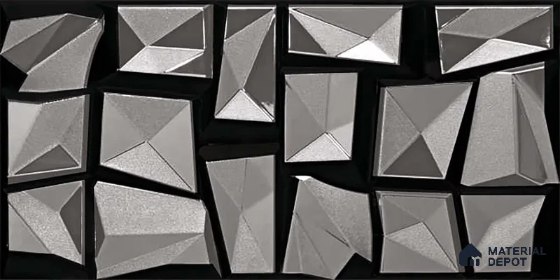 Metallic Wall Tile TL 05503 B Lustra Obsidian Flow 2 ft x 1 ft Ceramic Metallic Finish - 9 mm | Suitable for Bathroom, Kitchen (Sample)