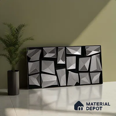 Metallic Wall Tile TL 05503 B Lustra Obsidian Flow 2 ft x 1 ft Ceramic Metallic Finish - 9 mm | Suitable for Bathroom, Kitchen (Sample)