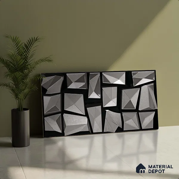 Metallic Wall Tile TL 05503 B Lustra Obsidian Flow 2 ft x 1 ft Ceramic Metallic Finish - 9 mm | Suitable for Bathroom, Kitchen (Sample)