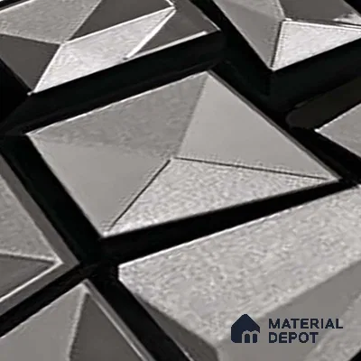 Metallic Wall Tile TL 05503 B Lustra Obsidian Flow 2 ft x 1 ft Ceramic Metallic Finish - 9 mm | Suitable for Bathroom, Kitchen (Sample)
