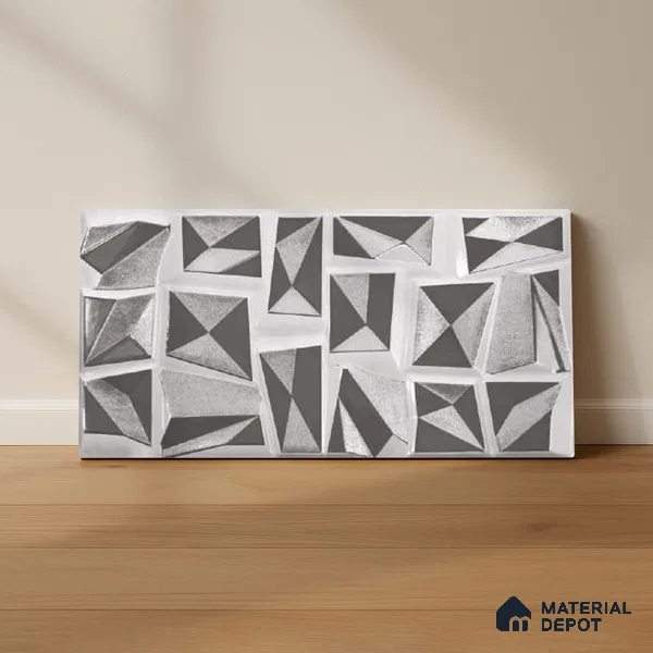 Metallic Wall Tile TL 05503 Lustra Glacial Flow 2 ft x 1 ft Ceramic Metallic Finish - 9 mm | Suitable for Bathroom, Kitchen