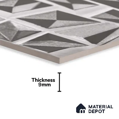 Metallic Wall Tile TL 05503 Lustra Glacial Flow 2 ft x 1 ft Ceramic Metallic Finish - 9 mm | Suitable for Bathroom, Kitchen