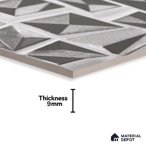 Metallic Wall Tile TL 05503 Lustra Glacial Flow 2 ft x 1 ft Ceramic Metallic Finish - 9 mm | Suitable for Bathroom, Kitchen
