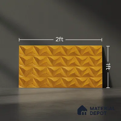 Metallic Wall Tile TL 05495 B Lustra Lustrous Gold 2 ft x 1 ft Ceramic Metallic Finish - 9 mm | Suitable for Bathroom, Kitchen (Sample)