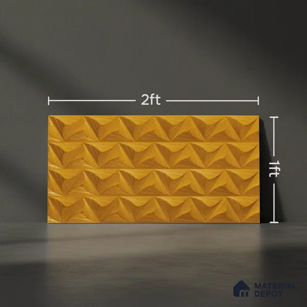 Metallic Wall Tile TL 05495 B Lustra Lustrous Gold 2 ft x 1 ft Ceramic Metallic Finish - 9 mm | Suitable for Bathroom, Kitchen (Sample)