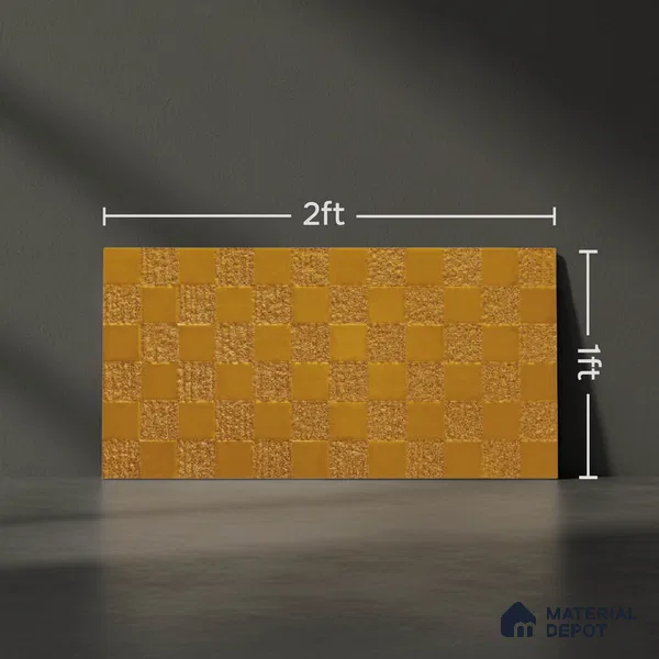 Metallic Wall Tile TL 05496 B Lustra Opulent Gold 2 ft x 1 ft Ceramic Metallic Finish - 9 mm | Suitable for Bathroom, Kitchen (Sample)