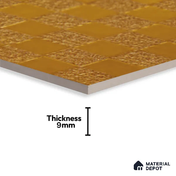 Metallic Wall Tile TL 05496 B Lustra Opulent Gold 2 ft x 1 ft Ceramic Metallic Finish - 9 mm | Suitable for Bathroom, Kitchen (Sample)
