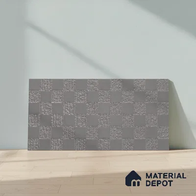 Metallic Wall Tile TL 05496 Lustra Opulent Silver 2 ft x 1 ft Ceramic Metallic Finish - 9 mm | Suitable for Bathroom, Kitchen (Sample)