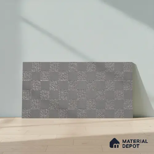 Metallic Wall Tile TL 05496 Lustra Opulent Silver 2 ft x 1 ft Ceramic Metallic Finish - 9 mm | Suitable for Bathroom, Kitchen