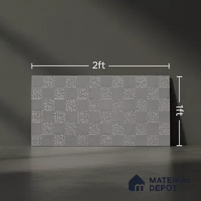 Metallic Wall Tile TL 05496 Lustra Opulent Silver 2 ft x 1 ft Ceramic Metallic Finish - 9 mm | Suitable for Bathroom, Kitchen (Sample)