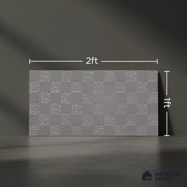Metallic Wall Tile TL 05496 Lustra Opulent Silver 2 ft x 1 ft Ceramic Metallic Finish - 9 mm | Suitable for Bathroom, Kitchen (Sample)