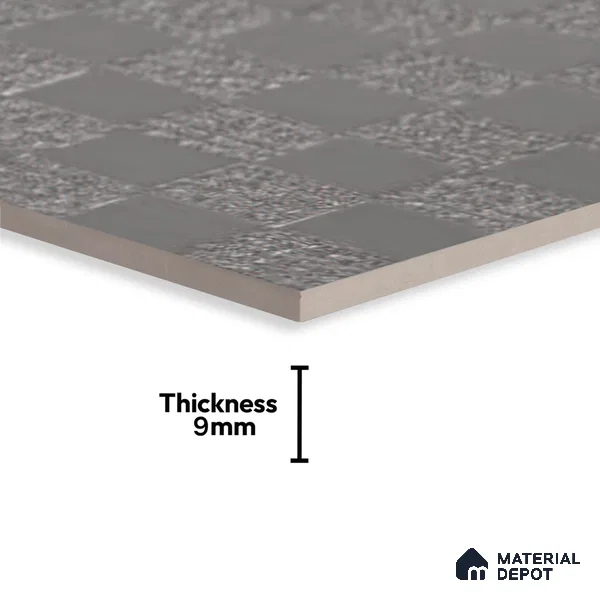 Metallic Wall Tile TL 05496 Lustra Opulent Silver 2 ft x 1 ft Ceramic Metallic Finish - 9 mm | Suitable for Bathroom, Kitchen (Sample)