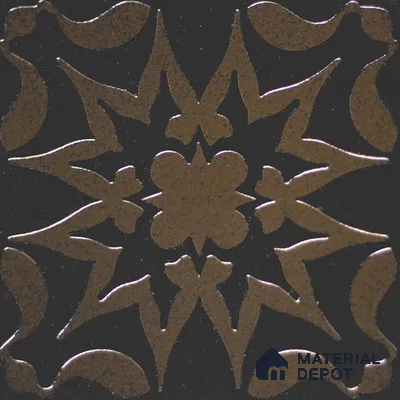 Metallic Wall Handmade Tile TL 05866 B Floral Burst Bronze Charm 148 mm x 148 mm Vitrified - 9 mm | 6 Random Patterns | Suitable For Living Room, Bedroom, Kitchen