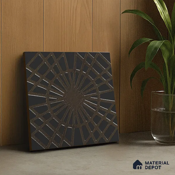 Metallic Wall Handmade Tile TL 05866 C Radiant Star Bronze Charm 148 mm x 148 mm Vitrified - 9 mm | 6 Random Patterns | Suitable For Kitchen, Accent/Feature Wall, Bathroom