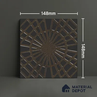 Metallic Wall Handmade Tile TL 05866 C Radiant Star Bronze Charm 148 mm x 148 mm Vitrified - 9 mm | 6 Random Patterns | Suitable For Kitchen, Accent/Feature Wall, Bathroom