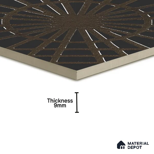 Metallic Wall Handmade Tile TL 05866 C Radiant Star Bronze Charm 148 mm x 148 mm Vitrified - 9 mm | 6 Random Patterns | Suitable For Kitchen, Accent/Feature Wall, Bathroom