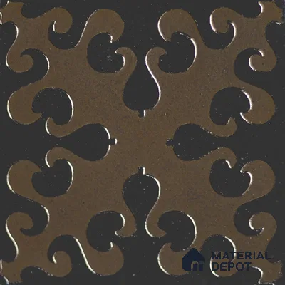 Metallic Wall Handmade Tile TL 05866 D Swirl Bloom Bronze Charm 148 mm x 148 mm Vitrified - 9 mm | 6 Random Patterns | Suitable For Kitchen, Accent/Feature Wall, Bathroom
