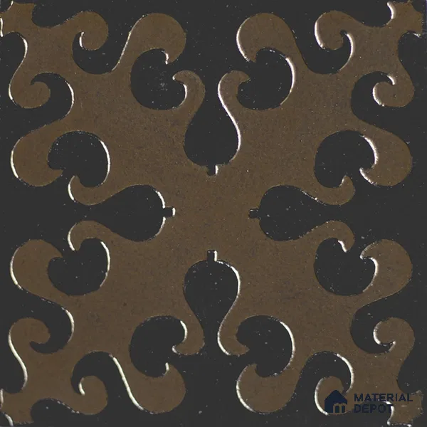 Metallic Wall Handmade Tile TL 05866 D Swirl Bloom Bronze Charm 148 mm x 148 mm Vitrified - 9 mm | 6 Random Patterns | Suitable For Kitchen, Accent/Feature Wall, Bathroom