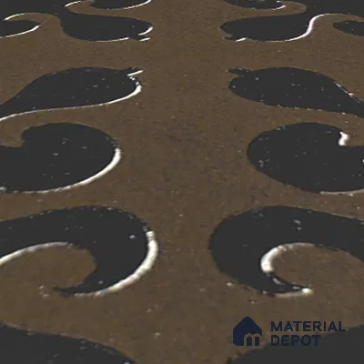 Metallic Wall Handmade Tile TL 05866 D Swirl Bloom Bronze Charm 148 mm x 148 mm Vitrified - 9 mm | 6 Random Patterns | Suitable For Kitchen, Accent/Feature Wall, Bathroom