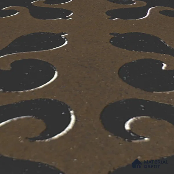 Metallic Wall Handmade Tile TL 05866 D Swirl Bloom Bronze Charm 148 mm x 148 mm Vitrified - 9 mm | 6 Random Patterns | Suitable For Kitchen, Accent/Feature Wall, Bathroom