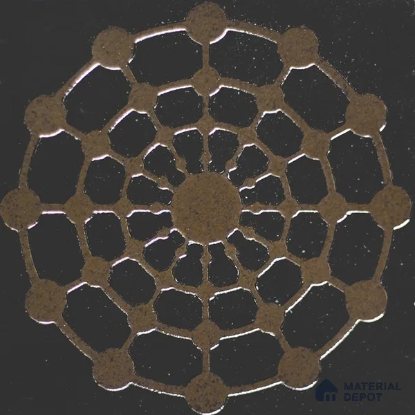 Metallic Wall Handmade Tile TL 05866 E Circle Web Bronze Charm 148 mm x 148 mm Vitrified - 9 mm | 6 Random Patterns | Suitable For Living Room, Bedroom, Kitchen