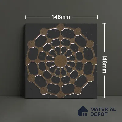 Metallic Wall Handmade Tile TL 05866 E Circle Web Bronze Charm 148 mm x 148 mm Vitrified - 9 mm | 6 Random Patterns | Suitable For Living Room, Bedroom, Kitchen