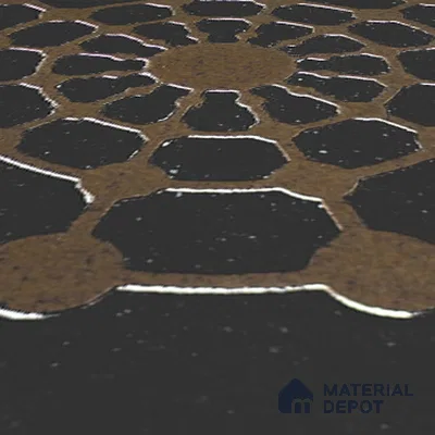 Metallic Wall Handmade Tile TL 05866 E Circle Web Bronze Charm 148 mm x 148 mm Vitrified - 9 mm | 6 Random Patterns | Suitable For Living Room, Bedroom, Kitchen