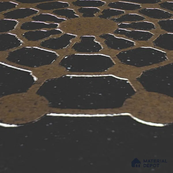 Metallic Wall Handmade Tile TL 05866 E Circle Web Bronze Charm 148 mm x 148 mm Vitrified - 9 mm | 6 Random Patterns | Suitable For Living Room, Bedroom, Kitchen