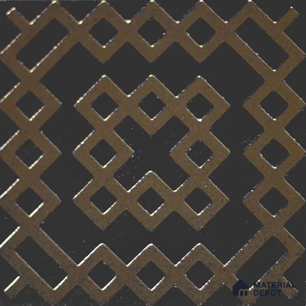 Metallic Wall Handmade Tile TL 05866 F Lattice Squares Bronze Charm 148 mm x 148 mm Vitrified - 9 mm | 6 Random Patterns | Suitable For Kitchen, Bathroom, Accent/Feature Wall