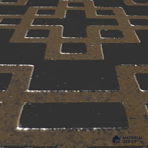 Metallic Wall Handmade Tile TL 05866 F Lattice Squares Bronze Charm 148 mm x 148 mm Vitrified - 9 mm | 6 Random Patterns | Suitable For Kitchen, Bathroom, Accent/Feature Wall