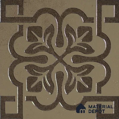 Metallic Wall Handmade Tile TL 05866 G Floral Frame Antique Charm 148 mm x 148 mm Vitrified - 9 mm | 6 Random Patterns | Suitable For Kitchen, Accent/Feature Wall, Bathroom
