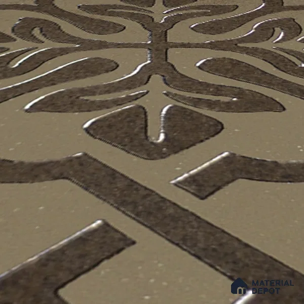 Metallic Wall Handmade Tile TL 05866 G Floral Frame Antique Charm 148 mm x 148 mm Vitrified - 9 mm | 6 Random Patterns | Suitable For Kitchen, Accent/Feature Wall, Bathroom