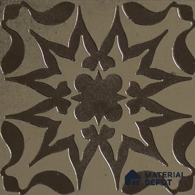 Metallic Wall Handmade Tile TL 05866 H Floral Burst Antique Charm 148 mm x 148 mm Vitrified - 9 mm | 6 Random Patterns | Suitable For Kitchen, Accent/Feature Wall, Bathroom
