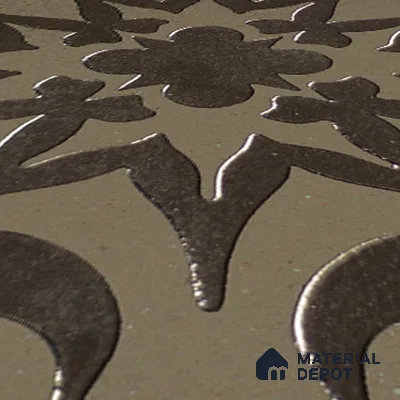 Metallic Wall Handmade Tile TL 05866 H Floral Burst Antique Charm 148 mm x 148 mm Vitrified - 9 mm | 6 Random Patterns | Suitable For Kitchen, Accent/Feature Wall, Bathroom
