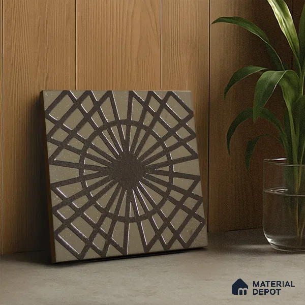 Metallic Wall Handmade Tile TL 05866 I Radiant Star Antique Charm 148 mm x 148 mm Vitrified - 9 mm | 6 Random Patterns | Suitable For Kitchen, Bathroom, Accent/Feature Wall